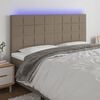 vidaXL T&ecirc;te de lit &agrave; LED Taupe 200x5x118/128 cm Tissu