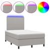 vidaXL Sommier &agrave; lattes de lit et matelas et LED Gris clair 120x200 cm