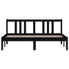 vidaXL Cadre de lit sans matelas noir bois massif 150x200 cm