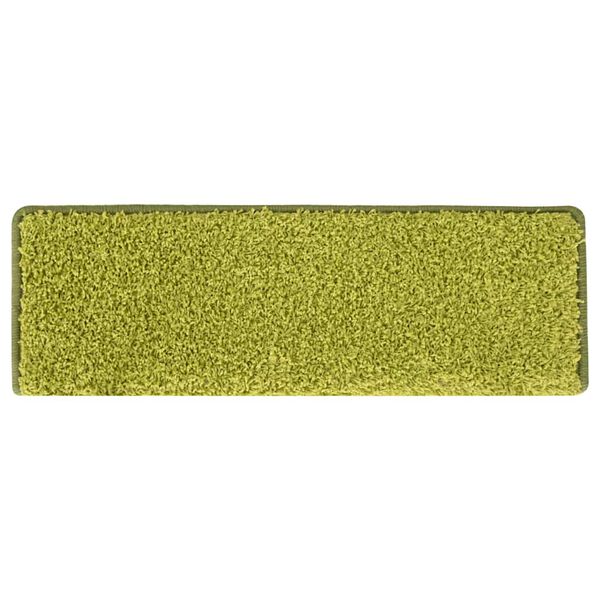 vidaXL Tapis d'escalier 30 pi&egrave;ces 65 x 21 x 4 cm Vert Bordure rectangulaire