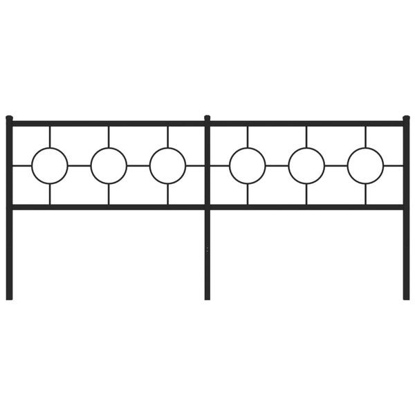 vidaXL Tête de lit métal noir 193 cm