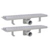 vidaXL Drain de douche lin&eacute;aire 2pcs Vague 530x140 mm Acier inoxydable