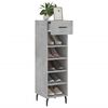 vidaXL Armoire &agrave; chaussures gris b&eacute;ton 30x35x105 cm bois d'ing&eacute;nierie
