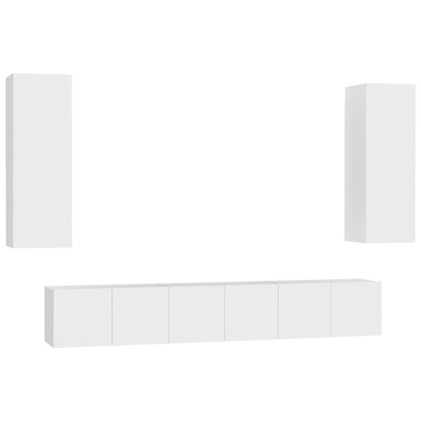 vidaXL Ensemble de meubles TV 5 pcs Blanc Bois d'ing&eacute;nierie