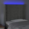 vidaXL T&ecirc;te de lit &agrave; LED Gris clair 103x16x118/128 cm Velours
