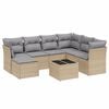 vidaXL Salon de jardin avec coussins 8pcs m&eacute;lange beige r&eacute;sine tress&eacute;e