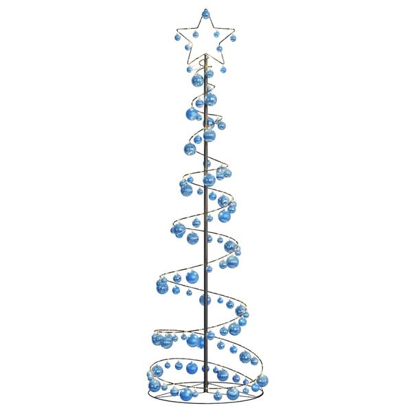 vidaXL Sapin de No&euml;l &agrave; LED avec boules 120 LED blanc chaud 180 cm