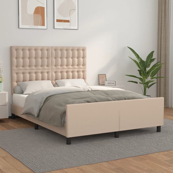 VidaXL Cadre de lit sans matelas cappuccino 140x200 cm similicuir
