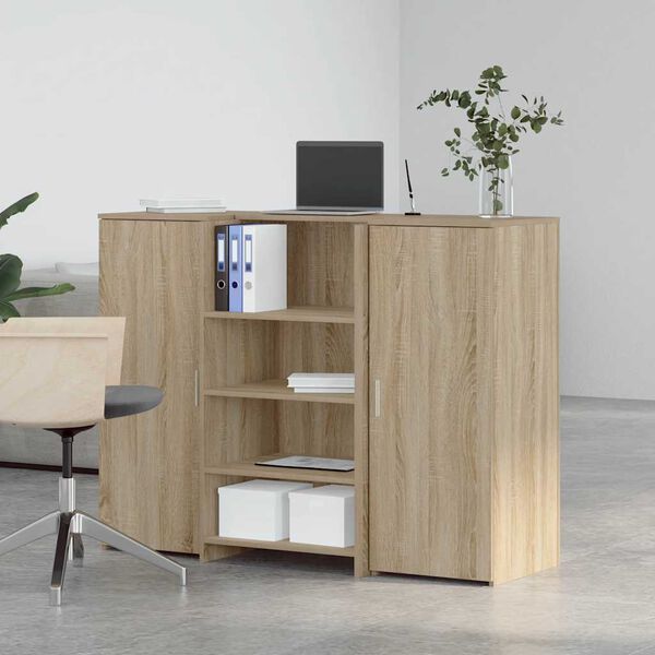 vidaXL Bureau r&eacute;ception ch&ecirc;ne sonoma 135x50x103,5 cm bois d'ing&eacute;nierie