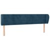 vidaXL T&ecirc;te de lit avec oreilles Bleu fonc&eacute; 163x23x78/88 cm Velours