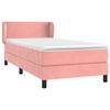 vidaXL Sommier &agrave; lattes de lit avec matelas Rose 90x190 cm Velours
