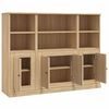 vidaXL Buffets 3 pcs ch&ecirc;ne sonoma bois d'ing&eacute;nierie