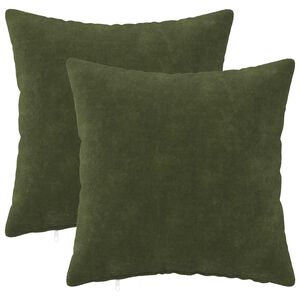 vidaXL Coussin avec oreiller HEERLEN 2 pc Vert Fleece en microfibre