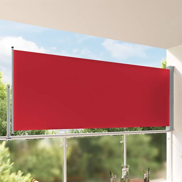 vidaXL Auvent lat&eacute;ral r&eacute;tractable de patio 140 x 300 cm Rouge