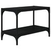 vidaXL Meuble TV Noir 60x33x41 cm Bois d'ing&eacute;nierie et acier