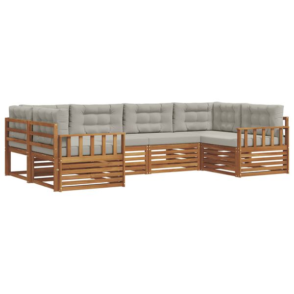 vidaXL Ensembles de canap&eacute;s avec coussin 6 pcs Gris Naturel et Clair