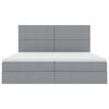 vidaXL Lit avec rangement et matelas Gris clair 200 x 200 cm Polyester