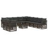 vidaXL Ensemble de canap&eacute; de jardin 12 pcs Gris polyrotin