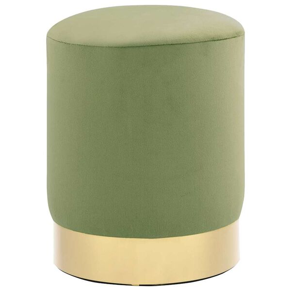 vidaXL Tabouret Vert moutarde et doré Velours 28 x 36 cm