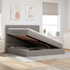 vidaXL Lit avec rangement et matelas Taupe 160 x 200 cm Polyester