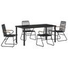 vidaXL Ensemble de salle à manger pour jardin 5 pcs Noir