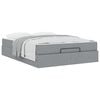 vidaXL Cadre de lit avec matelas avec matelas 2 pcs Gris clair tissu