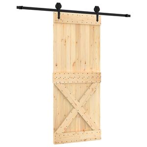 vidaXL Porte coulissante Naturel et noir 85 x 210 cm