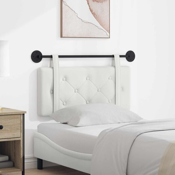 vidaXL T&ecirc;te de lit suspendue Montage mural Blanc 80 cm Simili cuir