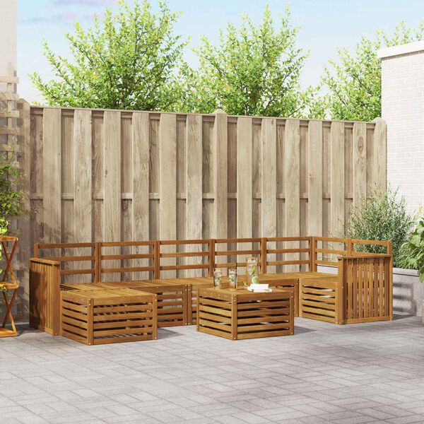 vidaXL Ensembles de canap&eacute;s 8 pcs Naturel Bois d'Acacia Massif