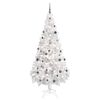 vidaXL Arbre de No&euml;l artificiel pr&eacute;-&eacute;clair&eacute; et boules blanc 180 cm PVC