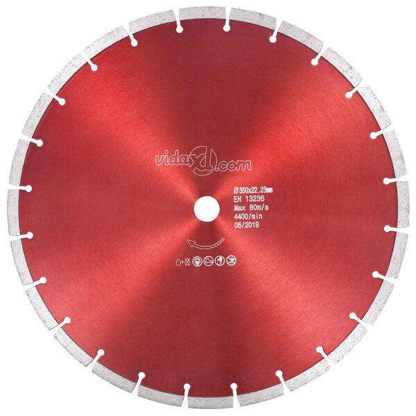 vidaXL Disque de coupe diamanté Acier 350 mm