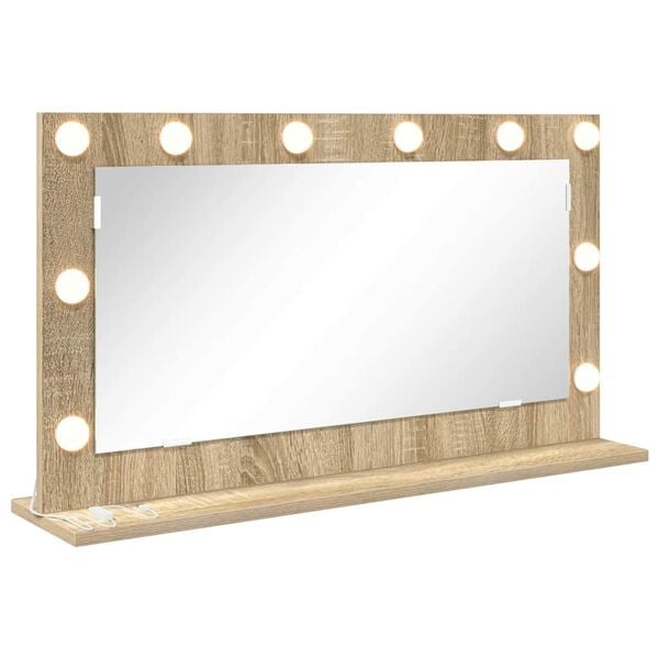 vidaXL Miroir de vanité avec miroir Chêne Sonoma 80 x 45 x 18 cm