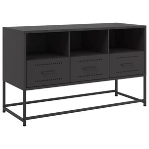 vidaXL Meuble TV noir 100,5x39x60,5 cm acier