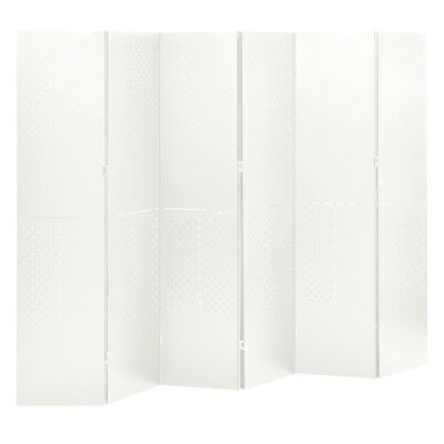 vidaXL Cloison de séparation 6 panneaux Blanc 240x180 cm Acier
