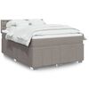 vidaXL Sommier &agrave; lattes de lit avec matelas Taupe 140x200 cm Tissu