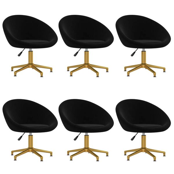 vidaXL Chaises &agrave; manger lot de 6 noir velours