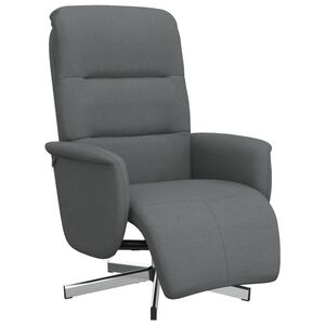 vidaXL Fauteuil inclinable avec repose-pieds gris fonc&eacute; tissu