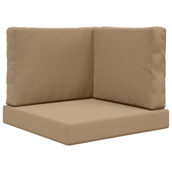 vidaXL Coussin de canap&eacute; d'ext&eacute;rieur 3 pcs Taupe Polyester