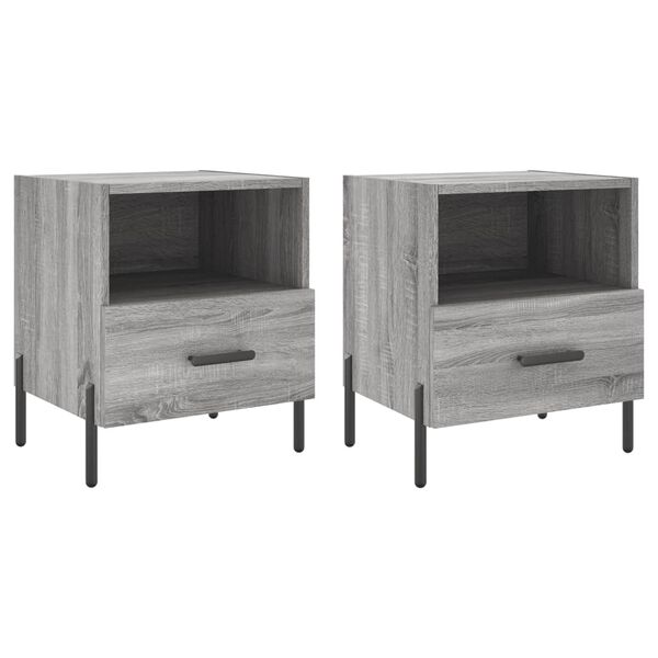 vidaXL Tables de chevet 2 pcs sonoma gris 40x35x47,5 cm