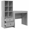vidaXL Bureau avec tiroir 2 pcs Gris Sonoma