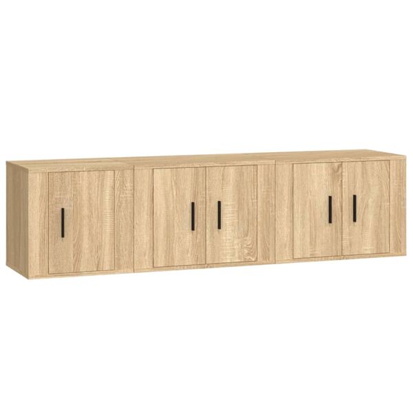 vidaXL Ensemble de meubles TV 3 pcs Ch&ecirc;ne sonoma Bois d'ing&eacute;nierie
