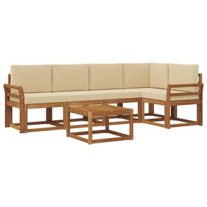 vidaXL Ensemble de canap&eacute;s d'ext&eacute;rieur 6 pcs Naturel et Beige