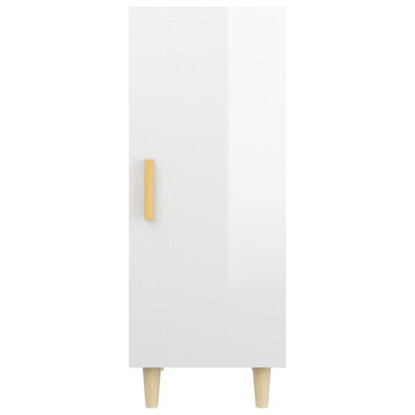 vidaXL Buffet Blanc brillant 34,5x34x90 cm Bois d'ing&eacute;nierie