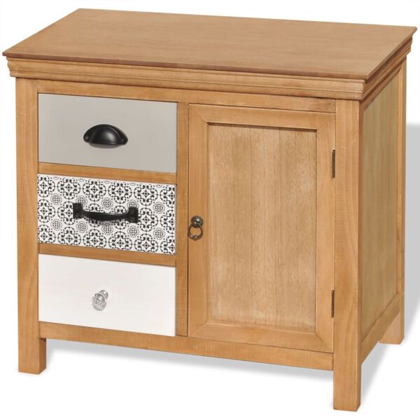 vidaXL Buffet 65 x 35 x 60 cm Bois massif d'eucalyptus