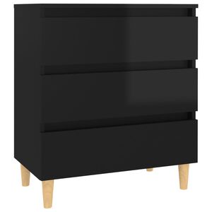 vidaXL Buffet Noir brillant 60x35x69 cm Bois d&rsquo;ing&eacute;nierie
