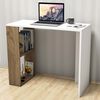 Homemania Bureau d'ordinateur Nano 90x40x75 cm Blanc et noyer