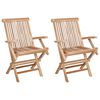 vidaXL Chaise de jardin pliante 2 pc Naturel Bois de teck massif
