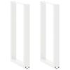 vidaXL Pieds de table de bar en U, 2 pi&egrave;ces, blanc, 50 x (90-91) cm, acier