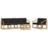 vidaXL Ensemble de canap&eacute;s d'ext&eacute;rieur 7 pc 6 place Blanc et noir