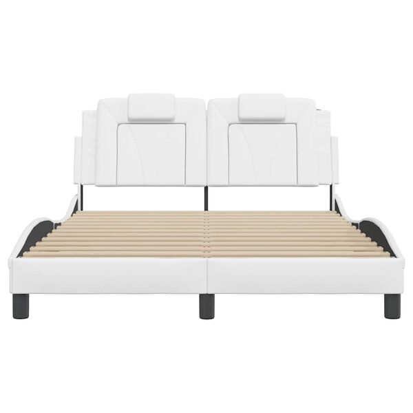 vidaXL Cadre de lit Viana sans matelas blanc 120x200 cm similicuir